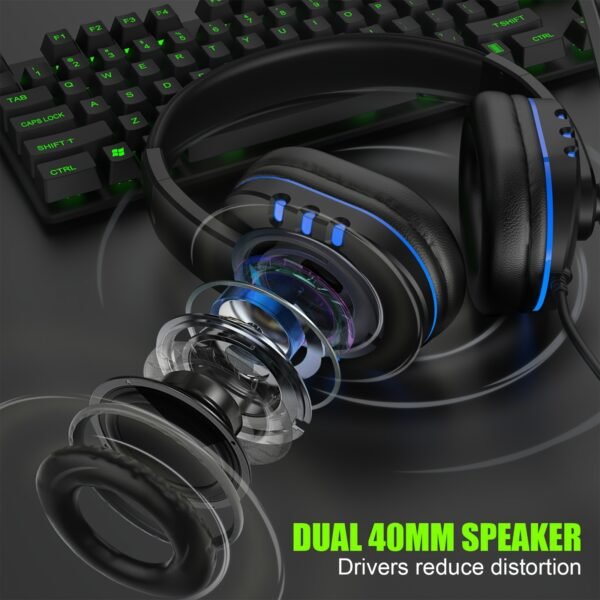 PS5 Gaming Headset with Microphone Stereo Noise Reduction Gaming Headphones
